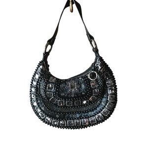 The Limited Sequin Black and Silver Purse